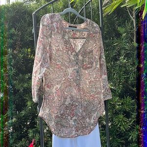 Fred David Med Cotton Print Blouse